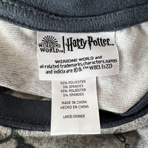 Wizarding World of Harry Potter Sweater Women Large Grey Blue AOP Pullover Sleep - Picture 5 of 12